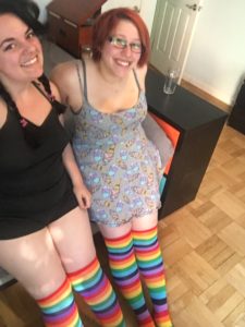 We wore matching rainbow socks, 'cause we knew the dude liked 'em.