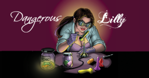 an illustration of blogger Lilly doing sex toy science experiments