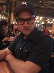 my handsome friend Brent looking very serious in big nerdy glasses